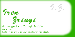 iren zrinyi business card